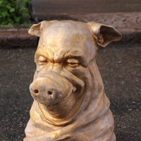 concrete, bronze patina<br>9 pigs, 45 x 30 x 30 cm